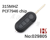 2006-2013년 Fiat 500 리모콘 키 (315MHz PCF7946)